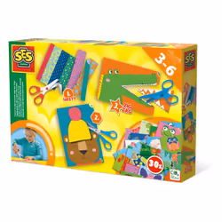SES Creative Imparo a usare le forbici passo dopo passo, Kit di attività manuali per bambini, 3 anno/i, Cartoncino, Multicolo ...