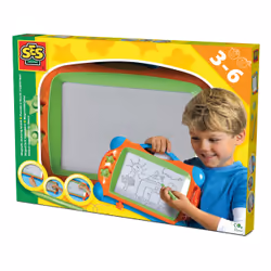 SES Creative Lavagna da disegno magnetica, Tavola da disegno magnetica per bambini, 3 anno/i, Blu, Verde, Arancione