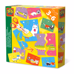 SES Creative Imparo a usare le forbici - Puzzle di animali, 3 anno/i, Multicolore