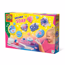 SES Creative Crea una saponetta galattica, Kit per la pittura e la fusione per bambini, 7 anno/i, Multicolore
