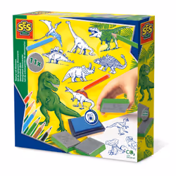 SES Creative Set timbri dinosauri, Set di timbri per bambini, 3 anno/i, Verde, 1 pz