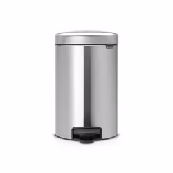 Brabantia 113604 Poubelle à Pédale Newicon avec Seau en Plastique, 12 L - Acier Mat