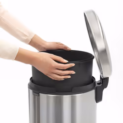 Brabantia 114021 Poubelle à Pédale Newicon avec Seau en Plastique, 20 L - Acier Mat
