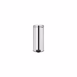 Brabantia -114762 - Poubelle à Pédale NewIcon avec Seau Intérieur en Métal 30 L - Inox Brillant
