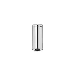 Brabantia -114762 - Poubelle à Pédale NewIcon avec Seau Intérieur en Métal 30 L - Inox Brillant