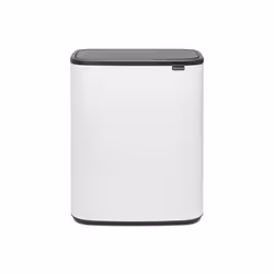 Brabantia Bo Touch Bin, 60 L, Rettangolare, Plastica, Nero, Bianco, Plastica, 545 mm