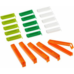 Kitchencraft - Pacco da 20 Mollette per Sacchetti in Plastica, 9 cm x 12 cm x 16 cm - Multicolore