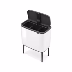 Brabantia 313523, 33 L, Rettangolare, Acciaio inox, Nero, Bianco, Plastica, 540 mm