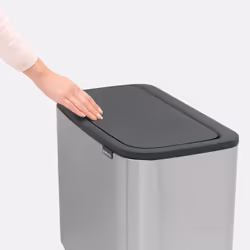 Brabantia 316081 bidone per la spazzatura 33 L Rettangolare Acciaio inox Nero, Acciaio inox - Vista aggiuntiva 5
