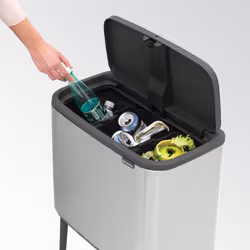 Brabantia 316081 bidone per la spazzatura 33 L Rettangolare Acciaio inox Nero, Acciaio inox - Vista aggiuntiva 6