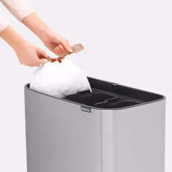 Brabantia 316081 bidone per la spazzatura 33 L Rettangolare Acciaio inox Nero, Acciaio inox - Vista aggiuntiva 7