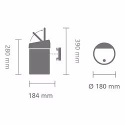 Brabantia 364464 bidone per la spazzatura 3 L Rotondo Plastica, Acciaio inox Metallico, Platino - Vista aggiuntiva 4