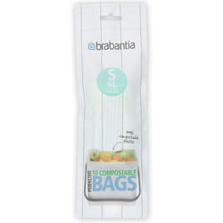 Brabantia 419683 PerfectFit Lot DE 10 Sacs pour Poubelle Velours Blanc 30 x 20 x 10 cm 6 L