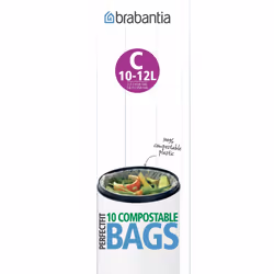 Brabantia 419782 - Bolsas basura, C, Bio, 10-12 l, 10 unidades
