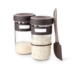 Lékué 883743 recipiente per cibo Rotondo Contenitore Marrone, Trasparente 2 pz