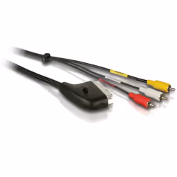 Philips cavo SCART SWV2255W/10, 1,5 m, Nichel, Nero, 95 mm, 37 mm, 0,127 kg