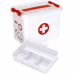 Sigma home 79301604 scatola di conservazione Armadietto portaoggetti Rettangolare Plastica Rosso, Bianco