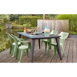 Tavolo da Giardino 157x98x74 cm in Resina Keter Lima 160 Antracite - Vista aggiuntiva 2