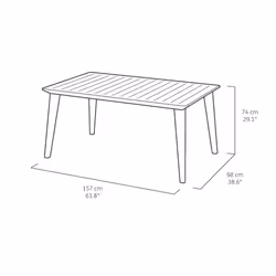 Tavolo da Giardino 157x98x74 cm in Resina Keter Lima 160 Antracite - Vista aggiuntiva 3