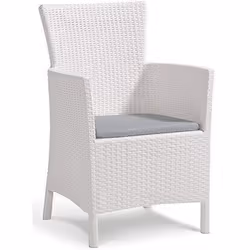 Keter Iowa, Pranzo, Salone, Terrazzo, Solido, Seduta rigida, Schienale rigido, Resina, Bianco