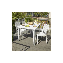 Tavolo da giardino bianco in resina antiurto, tavoli