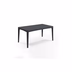 TAVOLO IN RESINA GIRONA Tavolo da esterno, colore graphite, con piano realizzato interamente in ceffetto rattan ad elevata re ...