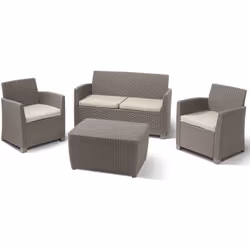Dimensioni Esterne Sedia: 66.5 x 67 x 75.7 cm Divano: 135.0 x 72.0 x 76.0 cm Tavolo: 80.0 x 60.0 x 42.0 cm Set da Esterno Com ...
