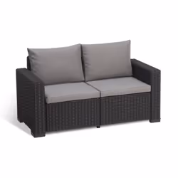 Allibert California, Divano, 2 seduta(e), Grafite, Grigio, Rotondo, 1410 mm