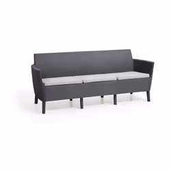 Dimensioni Esterne Larghezza: 187 cm Profondità: 66,5 cm Altezza: 76 cm Divano SALEMO a tre Posti colore Grafite Colore Cusci ...