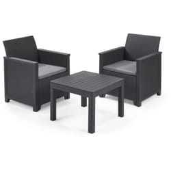 Set da giardino Keter emma balcony' con 2 poltrone e tavolo, colore grafite Keter