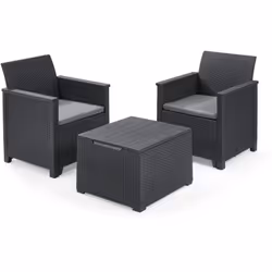 Trasforrma i tuoi spazi esterni con Emma Balcony Set. Ideale anche per gli spazi più raccolti, il set è composto da due poltr ...