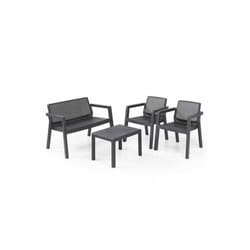 Salottino da Esterno Keter Emily Lounge 4PZ in Resina con Cuscini Grafite - K247063