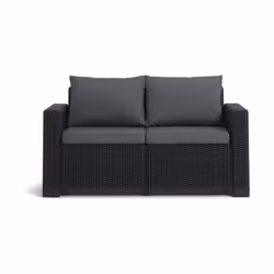 CALIFORNIA SOFA 2 SEATER con cuscini seduta/schienale - 141x68x71,5h - Round Wicker 6 mm - Grafite. Acquistalo subito da CFad ...