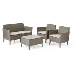 Set da giardino 'salemo lounge' con 2 poltrone, divano a 2 posti e tavolino, colore cappuccino Keter