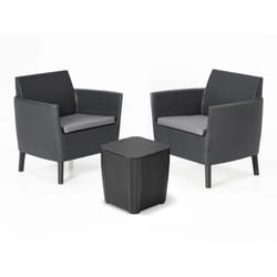 Set da giardino Keter salemo balcony' con 2 poltrone e tavolo 39x39 cm, colore grafite Keter