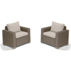2 Poltrone Con Braccioli california Cappuccino - Keter