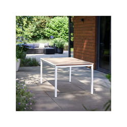 Keter - Tavolo da giardino con piano effetto legno marrone,
