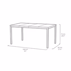 Keter 260567 tavolo da esterno Nero, Legno Forma rettangolare