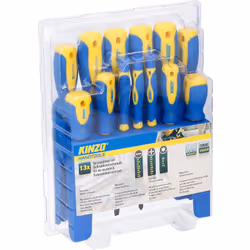 Pratico set di cacciaviti composto da 12 giraviti (6 con punta a stella e 6 con punta fissa) con stand di supporto della line ...