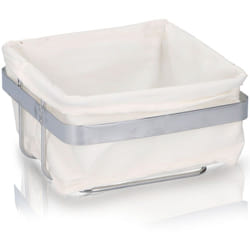 Cesto Portapane Cestino in Tessuto e Metallo per Pane Centrotavola 20x20x11,5 cm