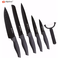 Set 6 coltelli realizzati in acciaio inossidabile con pelapatate di ottima qualità garantita dal marchio Alpina. Sarà un piac ...