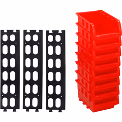 Set di 8 mini cassetti impilabili 12x10cm con staffa per il montaggio a parete