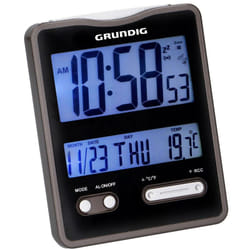 Grundig - Orologio Digitale da Tavolo Stazione Meteo con Temperatura Data e Sveglia Nero