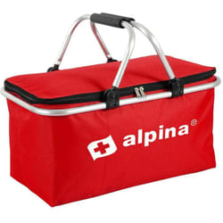 Borsa Termica Frigo 25Lt Pieghevole Manici Metallo Tessuto Rosso 48x28x24 Mare