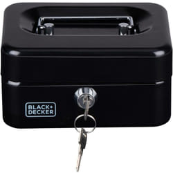 Black&decker - black+decker Cassetta Portavalori Nera Cassaforte con 2 Chiavi e 6 Scomparti