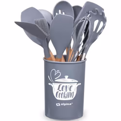 Migliora la tua esperienza culinaria con questo set completo di utensili da cucina grigio di Alpina, composto da 12 parti pra ...