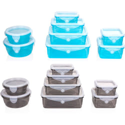 Set 8 Contenitori Salvafreschezza con Coperchio Flessibile e Chiusura Ermetica