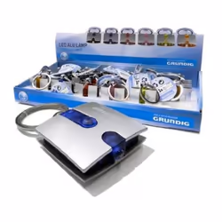 Simpatica mini torcia ad 1 LED e comodo portachiavi. SPECIFICHE PRODOTTO: Marca: Grundig Alimentazione:3 batterie a bottone ( ...