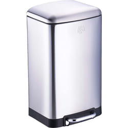 Dirt Devil - Pattumiera a Pedale Acciaio Inox 20 l Cesto Rimovibile e Chiusura Ammortizzata
