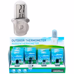 Termometro digitale esterno con ventosa - 2xlr44 batterie incluse -euro/u. . . . Peso : 0,0500 kg Materiale : Polipropilene I ...